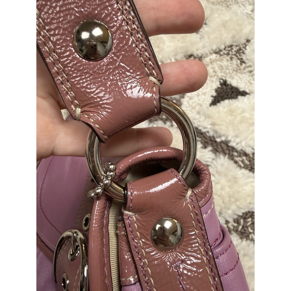 Y2K VTG Rare Coach Flap Soho Big Buckle Shoulder Bag Pink‎ Purple Purse F15204 - Picture 6 of 16